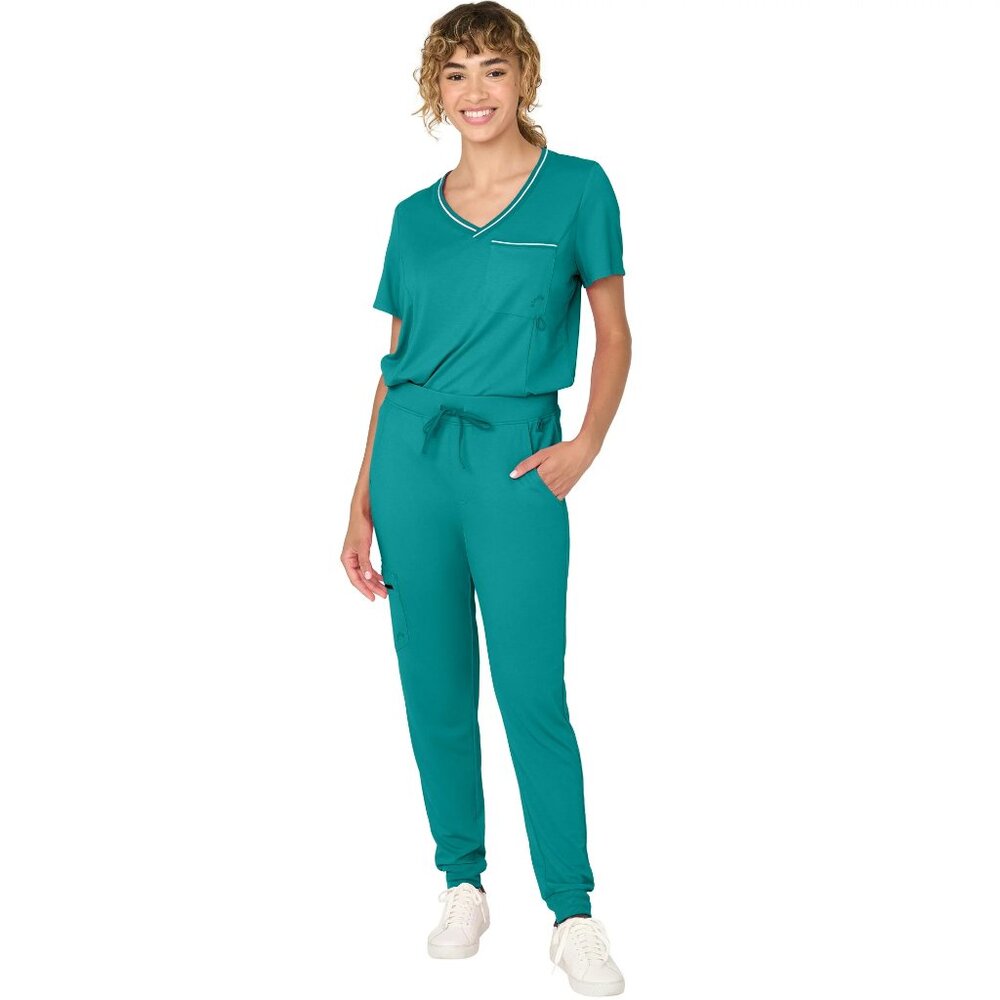 NWT Kindly Yours Women’s Jogger Scrub Pants Size L (12-14) Green/Teal Pockets - Picture 4 of 9